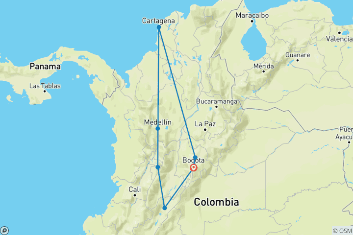 Carte du circuit Circuit Viva Colombia 9 jours