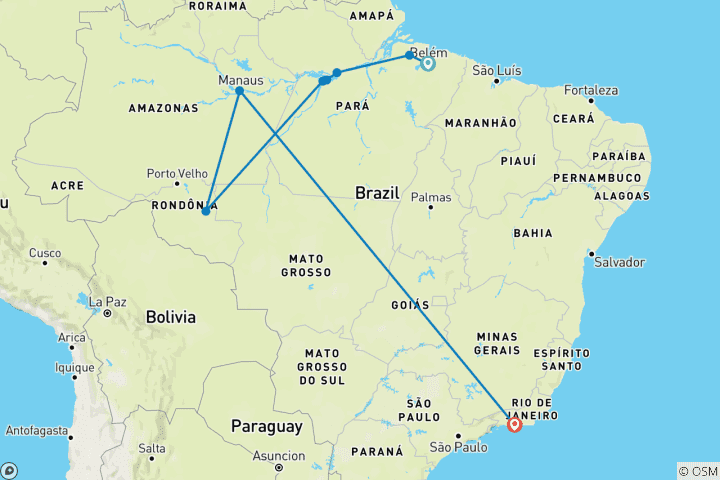 Map of Brazilian Amazon by Boat (New)