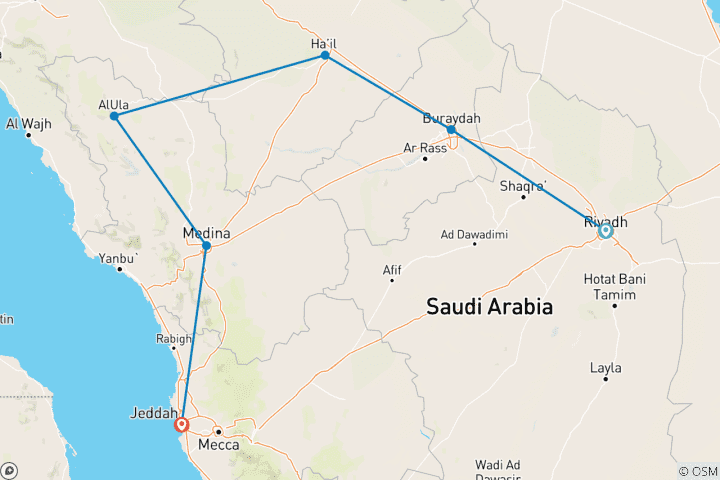 Map of The Landmark Tour - Saudi Arabia