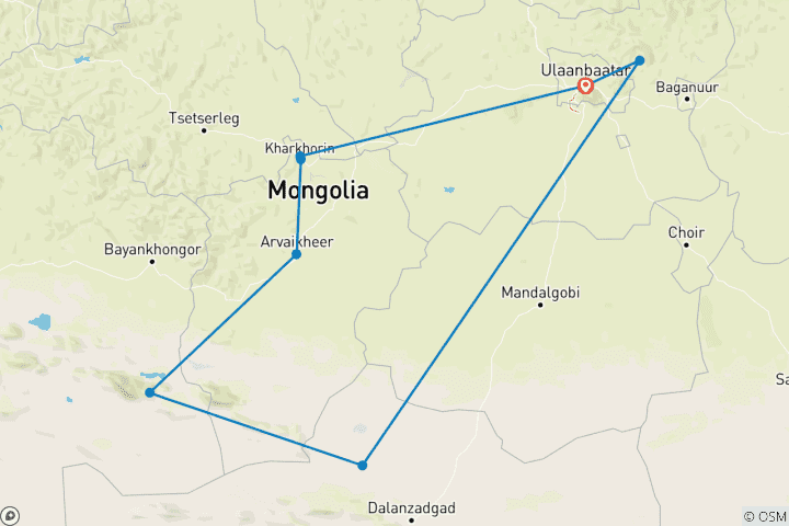 Map of Mongolia: Steppes, Deserts & Nomads - Eagle Festival
