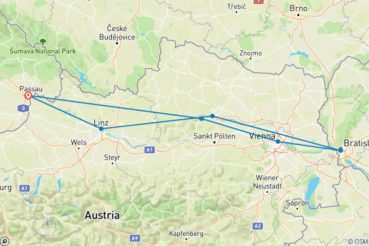 Karte von Donau Erlebnis 2026 (einschließlich Wachau)
