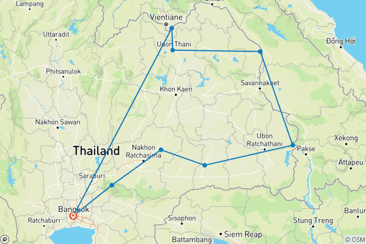 Map of Thailand Unusual 8 days /7 nights