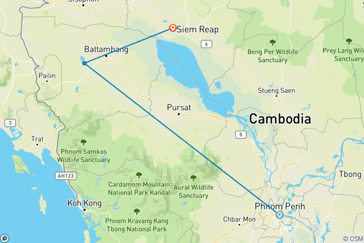 Map of The Best of Cambodia in 11 Days - Private Tour