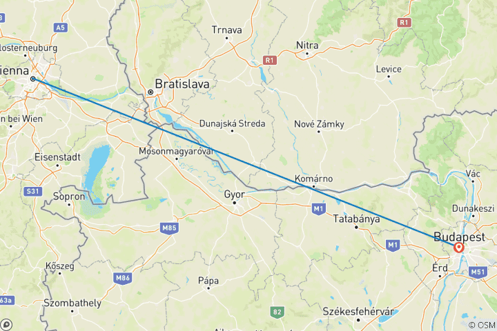 Map of JOYFUL AUSTRIA & HUNGARY 07 DAYS