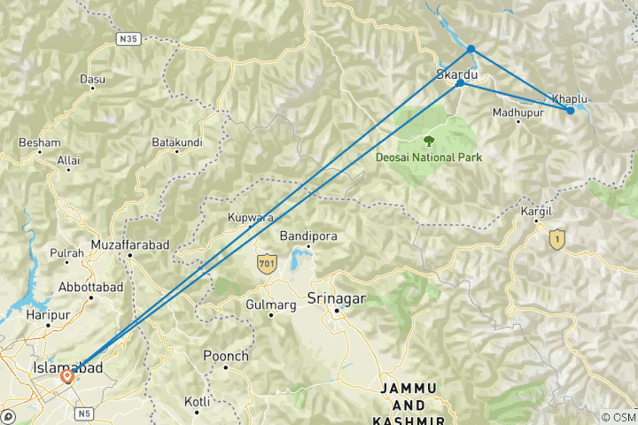 Carte du circuit Trek du Nangma et du Thallay La