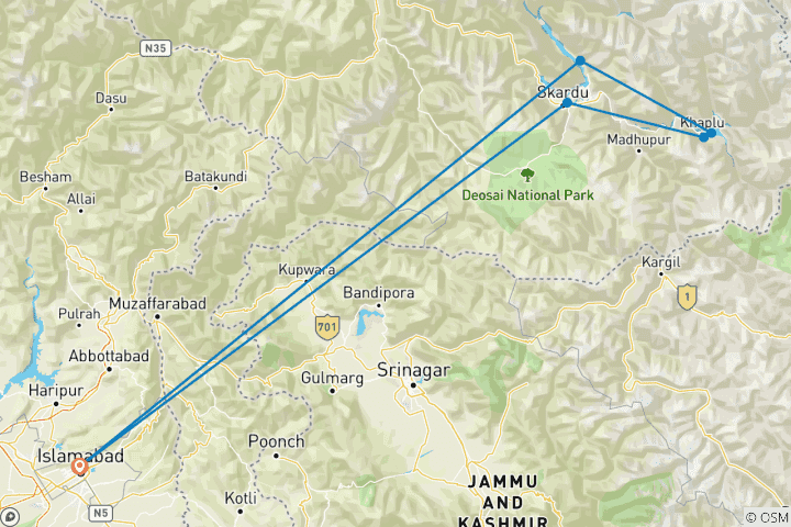 Map of Charakusa (K7) Basecamp Trek