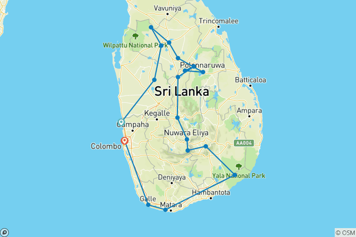 Map of "The Royal Route" 15 Days [Comfort] Winter