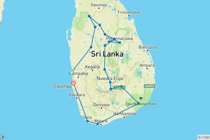 Map of "The Royal Route" 15 Days [Comfort] Winter