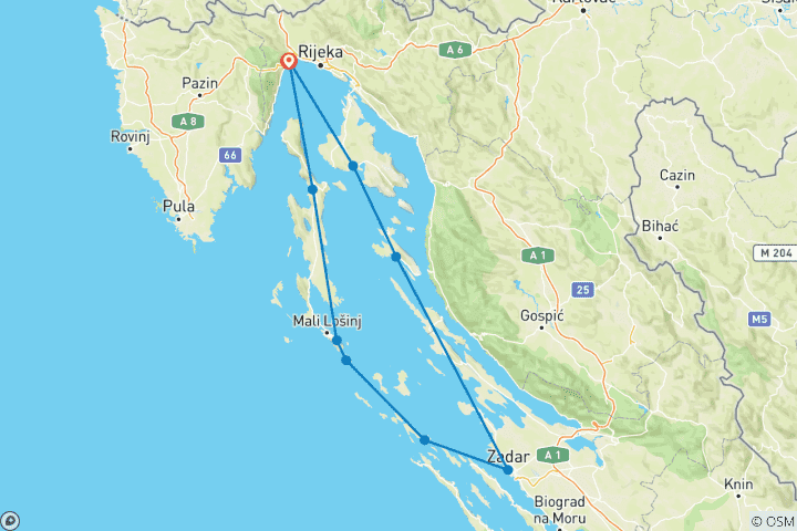 Map of Kvarner Bay of Islands (Opatija - Opatija) Premium Superior