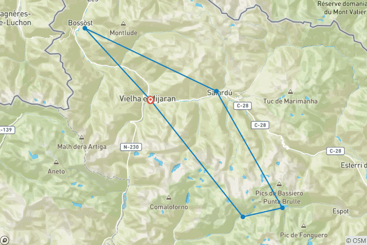 Mapa de Gran Bucle-Trek Parque Nacional de Aigüestortes