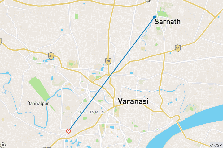 Carte du circuit Varanasi et Sarnath : un séjour spirituel de 1 nuit et 2 jours
