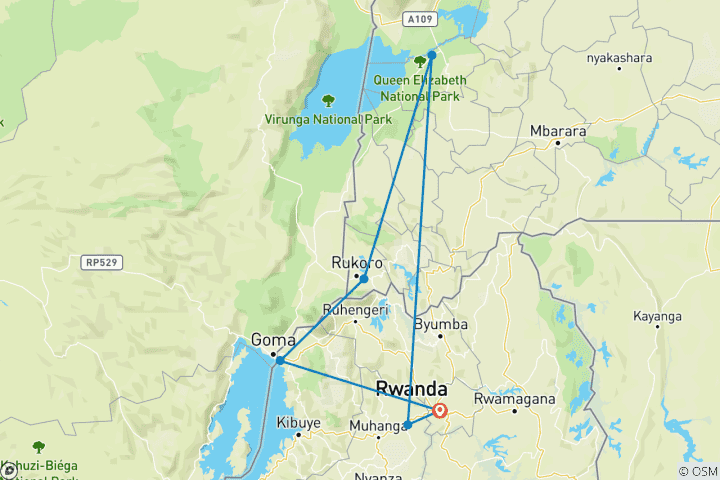 Map of Rwanda Gorilla Naming Ceremony & Uganda