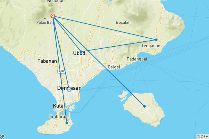 Map of Bali Discovery in 6 Days - Private Deluxe Tour