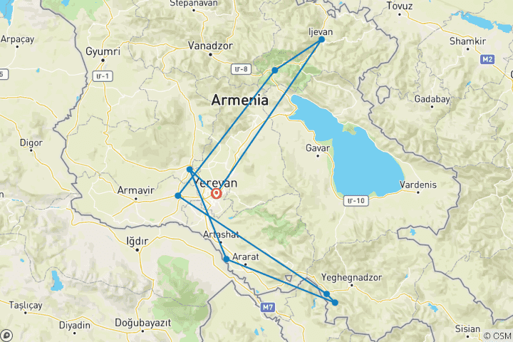 Carte du circuit Premium Wine Tour In Armenia - Circuit privé/4* hôtels