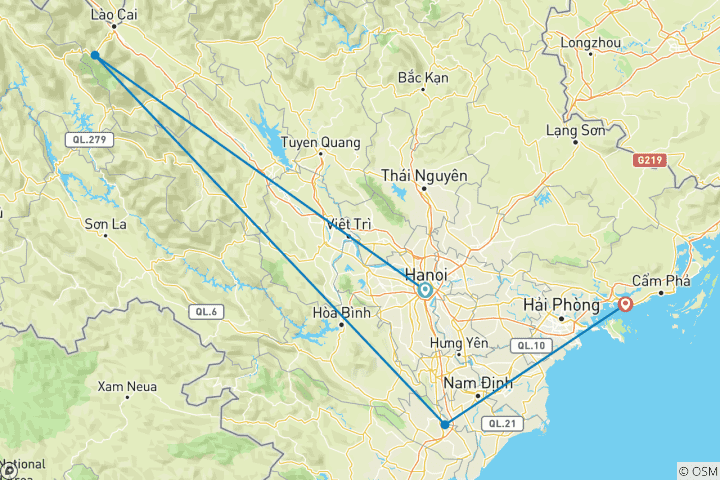 Karte von Die Schönheit von Nordvietnam in 8 Tagen