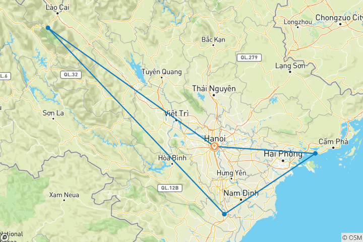 Karte von Die Schönheit von Nordvietnam in 8 Tagen