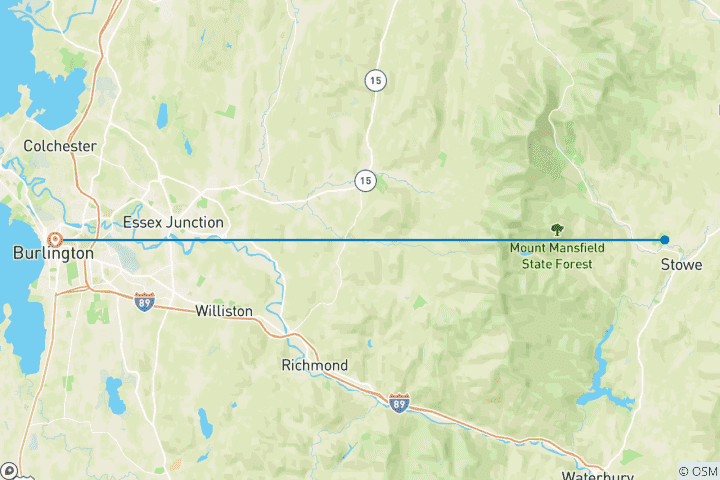 Carte du circuit Le meilleur de Stowe et du Vermont