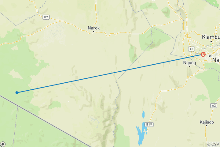 Map of 4 Days Wildlife safari in Mara North conservancy.