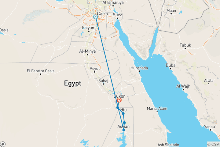 Carte du circuit Mystères du Nil égyptien