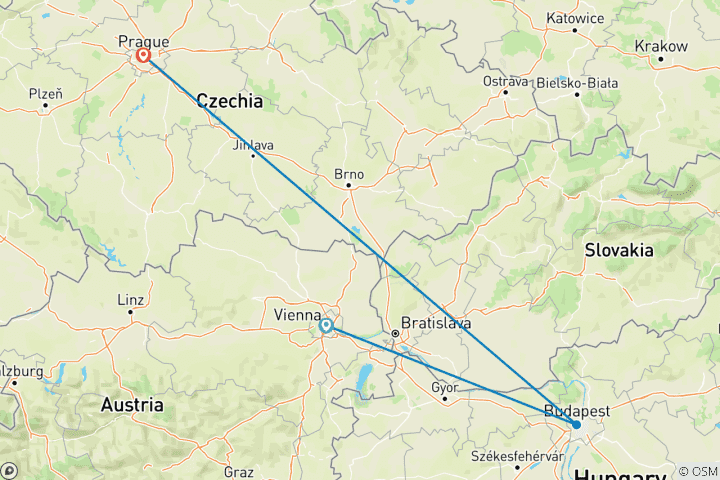 Karte von Juwelen von Osteuropa, Österreich & Tschechische Republik