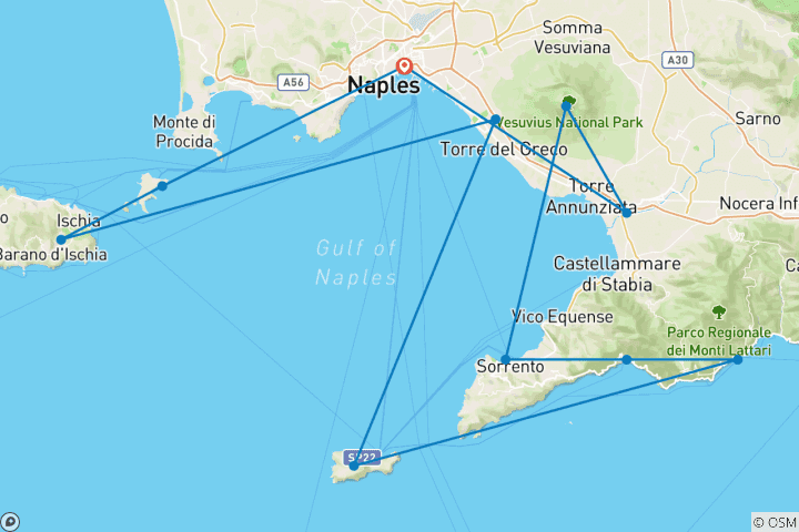 Carte du circuit Campania All Inclusive