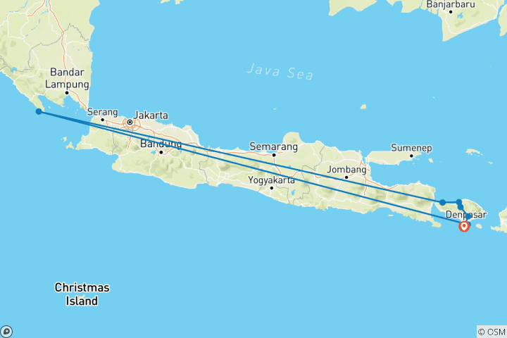 Carte du circuit 9 jours d'aventure à Bali - Circuit privé