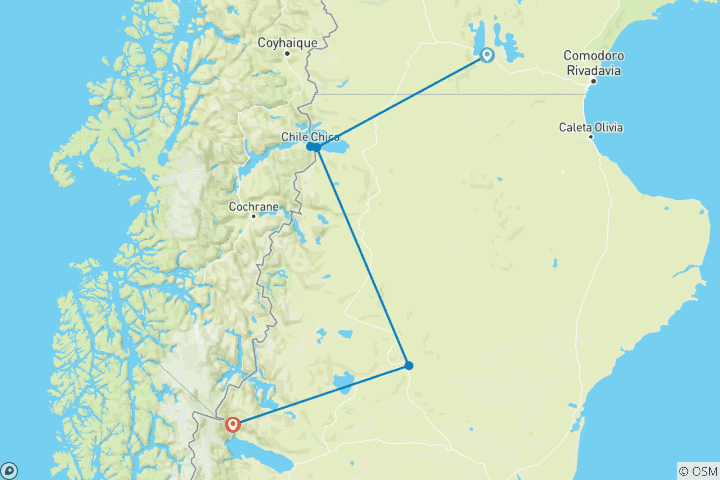 Carte du circuit Argentine et Chili : Patagonie inconnue - 7 jours