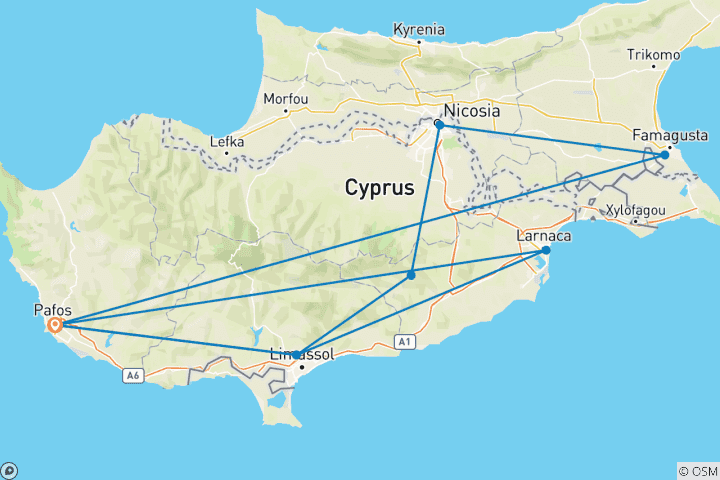 Map of Cinyras Tour