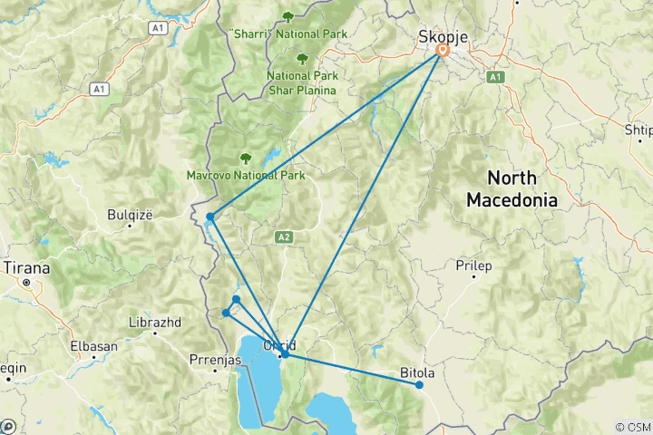 Map of Scenic Macedonia in 8 days