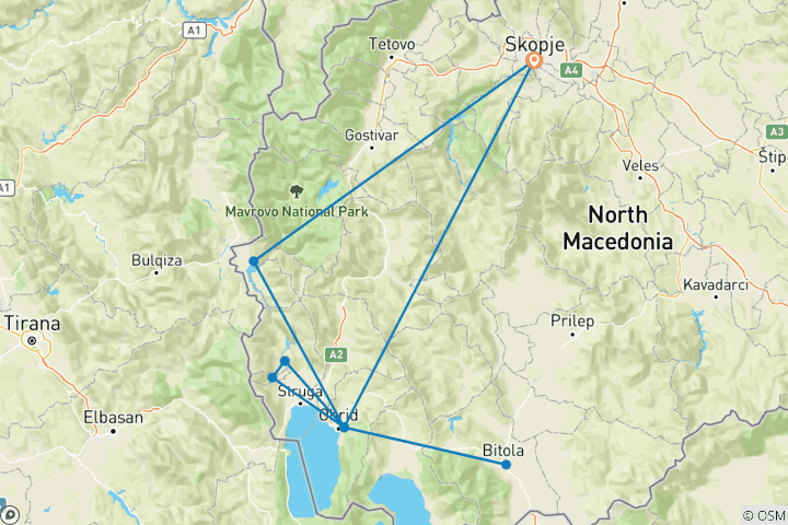 Map of Scenic Macedonia in 8 days