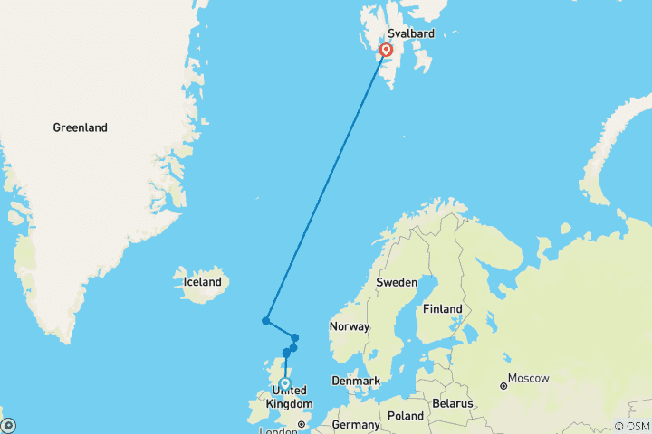 Carte du circuit Traverser le cercle arctique