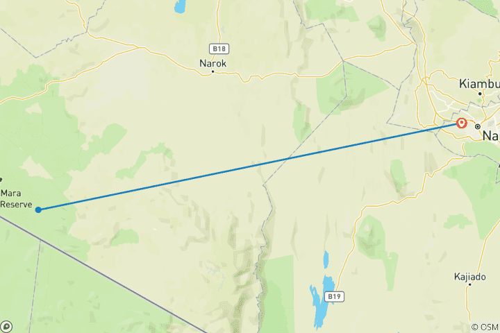 Karte von Flug in die Masai Mara Safari - 3 Tage