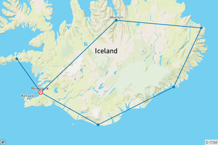 Map of Best of Iceland: Golden Circle & Snæfellsnes Peninsula