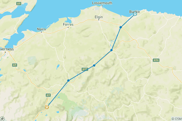 Map of Walking the Speyside Way