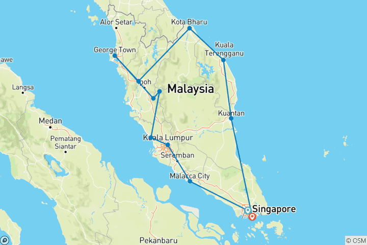 Carte du circuit Points forts de la Malaisie