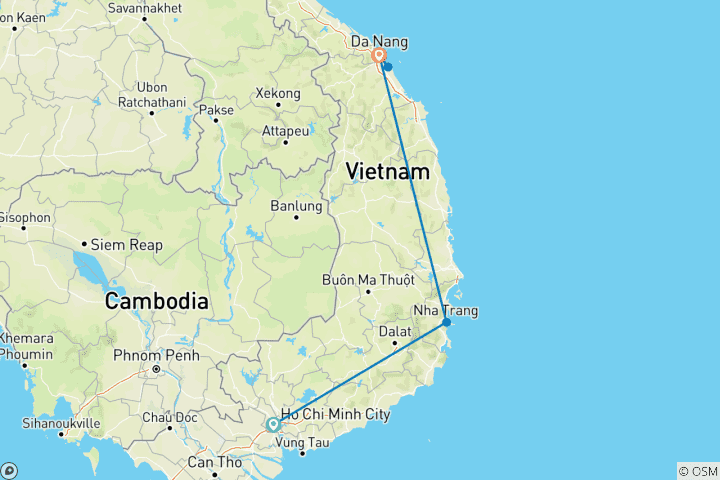 Map of LUXURY GOLF PACKAGE CENTRAL VIETNAM: NHA TRANG & HOI AN