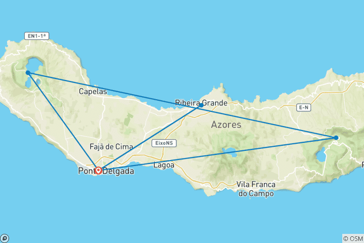 Carte du circuit Escapade aux Açores