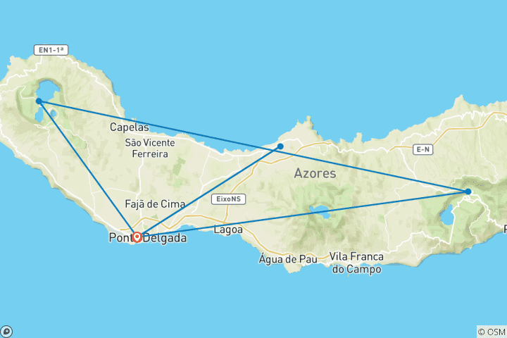 Carte du circuit Escapade aux Açores