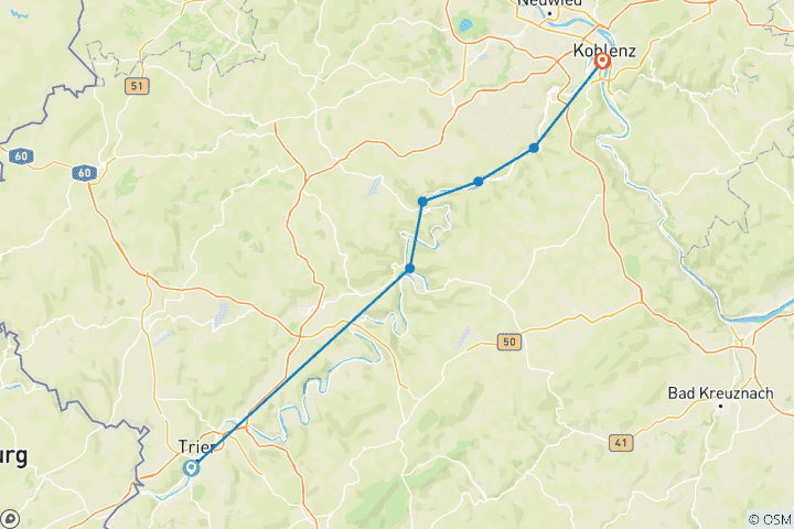 Karte von Best of Moselsteig: Trier - Koblenz 8/7