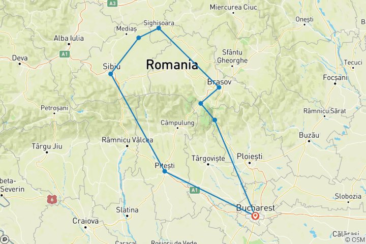 Carte du circuit Petit groupe 2 jours en Transylvanie depuis Bucarest