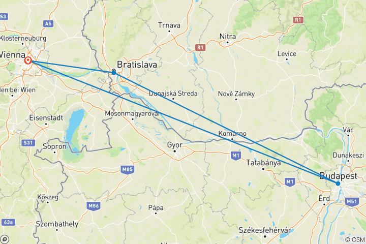 Kaart van Kerstmarkten aan de Donau – MS Princess Isabella – 4*