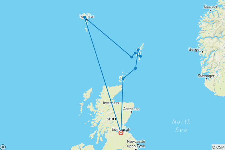 Carte du circuit Îles sauvages et terres de légendes