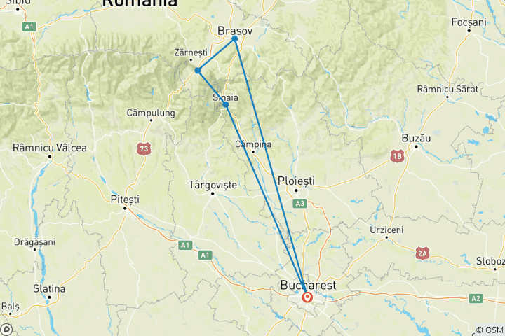 Carte du circuit Excursion d'une journée à Dracula - Excursion partagée - max 5 PAX de Bucarest