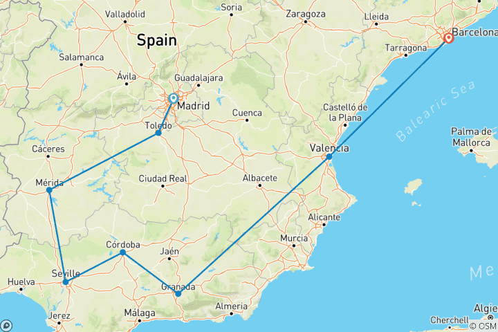 Carte du circuit Culture espagnole - 9 jours