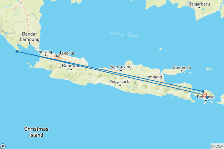 Carte du circuit 7 jours au paradis de Bali