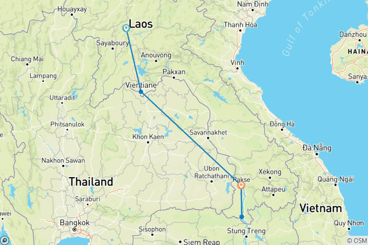 Map of The Charm of Laos in 11 Days - Private Tour