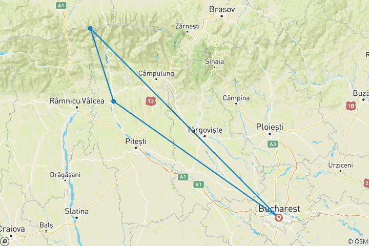 Karte von Tagesausflug Transfagarasan Straße der besten Straße der Welt (ab Bukarest) - privat geführt