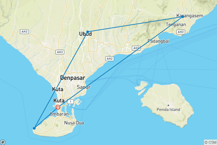 Kaart van Bali Bliss: 5-daagse eilandontsnapping - privéreis