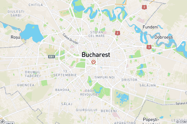 Map of Private 2 Hour Driving Around Bucharest with a Private Guide/Driver