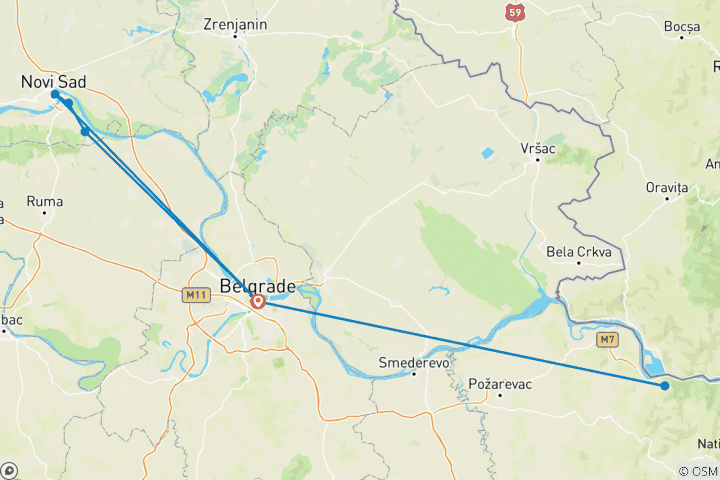 Carte du circuit Les points forts de la Serbie en 5 jours - Petit groupe